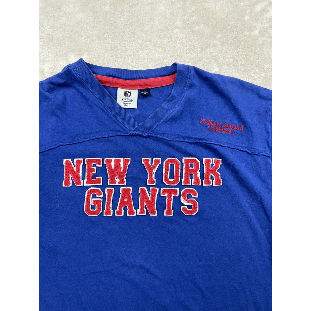 Reebok New York Giants Mens Medium Blue Long Sleeve NFL Vintage Collection Shirt